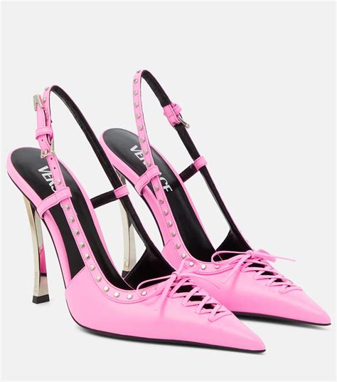 versace pink pump|Versace slingback pumps.